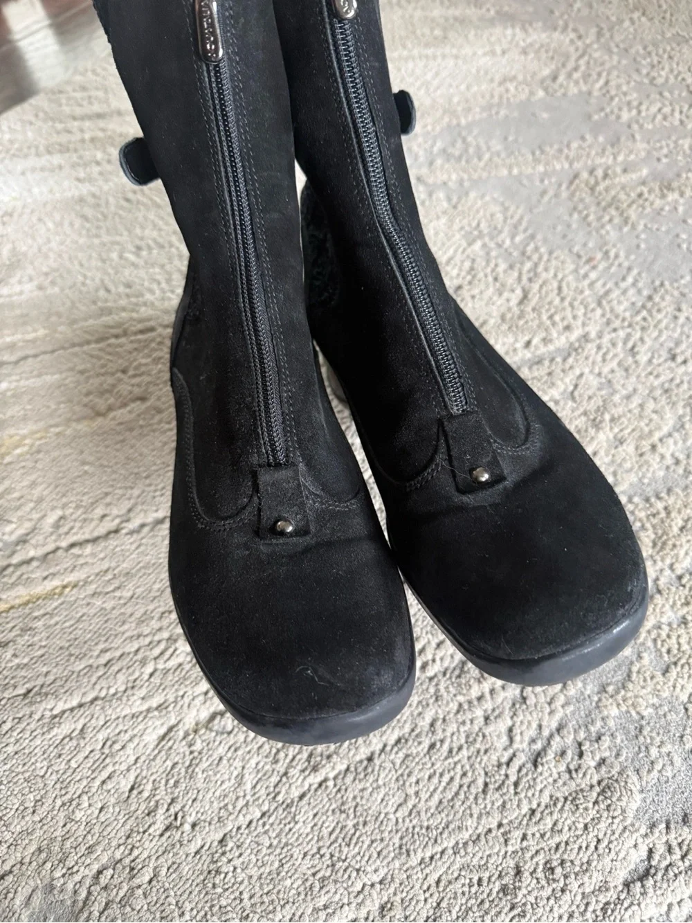 Aquatalia Black Suede Ankle Boots Mia wedge Waterproof comfort 8